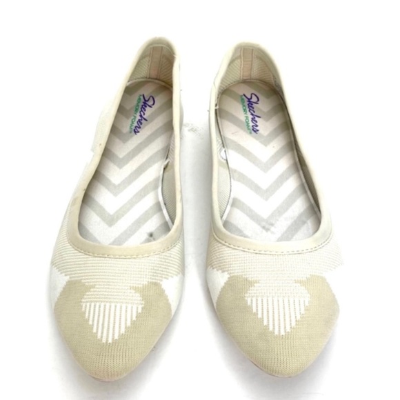 SKECHERS Cleo-Wham Knit Memory Foam Ballet Flats in Ivory National - Picture 4 of 8